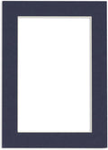 8x10 Mat Bevel Cut for 5.5x8.5 Photos - Acid Free Navy Precut Matboard - For Pictures, Photos, Framing - 4-ply Thickness