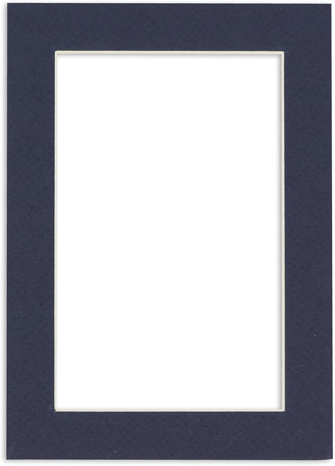 5x7 Mat for 8.5x11 Frame - Precut Mat Board Acid-Free Show Kit with Backing Board, and Clear Bags Navy 5x7 Photo Matte Made to Fit a 8.5x11 Picture Frame Matboard for Framing, Pack of 1 Mat