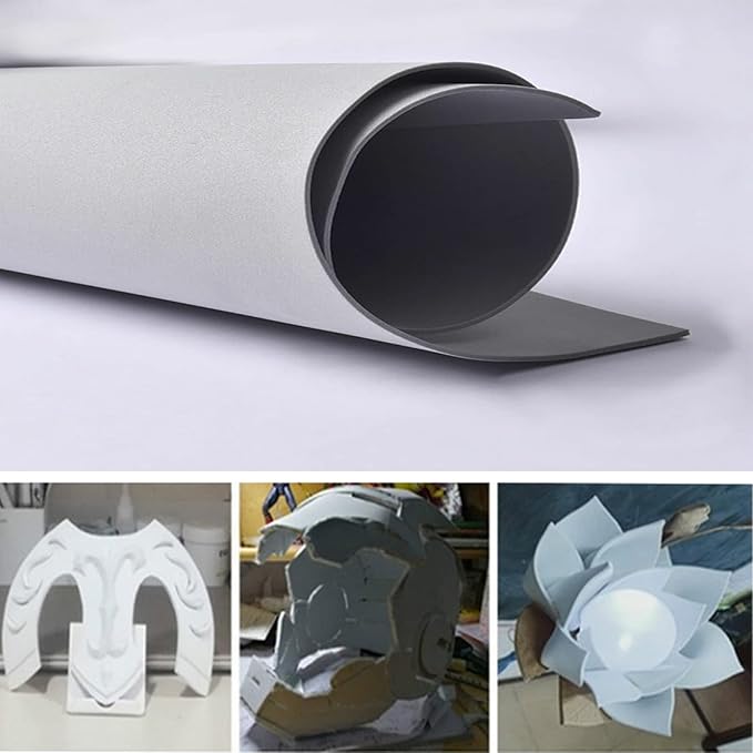 Grey EVA Foam Cosplay, 1 Piece of 2mm Craft Foam,Cosplay Foam, 14" x 39" Ultra-high Density 80 kg/m3 EVA Foam Sheets (Grey-2mm)