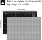 HEADLEY TOOLS 18" x 24" Thickened Self Healing Cutting Mat, A2 Rotary Cutting Sewing Mat for Crafts, Double Sided 5-Ply Table Cutting Board for Fabric Quilting Leather Arts Hobby Project, Grey/Black
