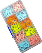 Hilsayum 240PCS Round Knitting Stitch Rings Plastic Crochet Stitch Markers with 10 Grid Storage Box Sewing Accessories
