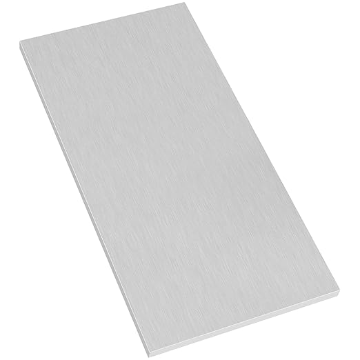 6061 T651 Aluminum Sheet Metal 6 x 12 x 0.40 Inch Flat Plain Aluminum Plate Covered with Protective Film, Heat Treatable Rectangle 10MM Thick Aluminum Metal Plate for Industrial, Crafting
