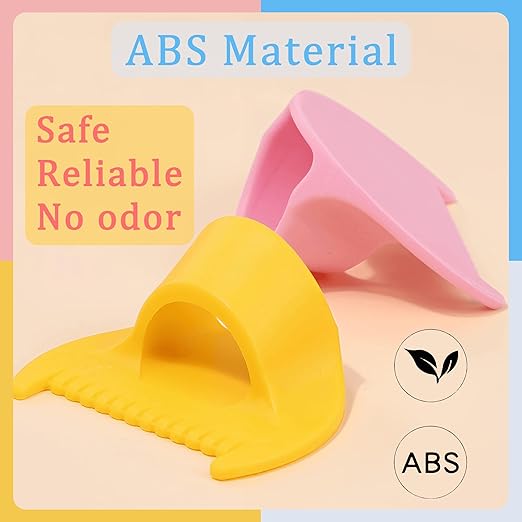 2 PCS Edge Lock Seam Guide, Mini Sewing Finger Ruler for Hand Sewing, DIY Sewing Kit Tool, Sewing Needle Gauge Measuring Guide Yellow, 3mm+4mm