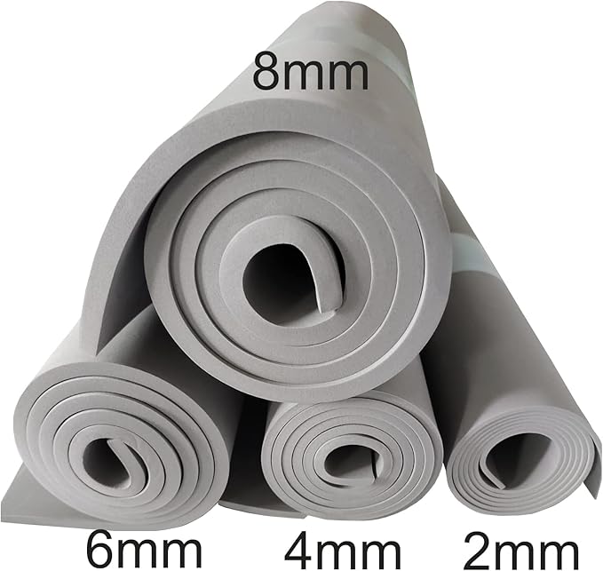 Grey EVA Foam Cosplay, 1 Piece of 2mm Craft Foam,Cosplay Foam, 14" x 39" Ultra-high Density 80 kg/m3 EVA Foam Sheets (Grey-2mm)