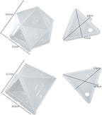 4 Pack Resin Mold Set - 4 Inch Dice, Triangle, Pentagon, 3D Candle & Chocolate Mold for Resin Candle & Soap Making