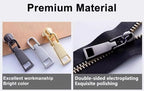 AKTIOIN Metal Zipper Repair Kit for Jackets, Luggage, Bags, Backpack, No Sewing Required Detachable Zip Heads Zipper Pull Replacement (#5 Black)
