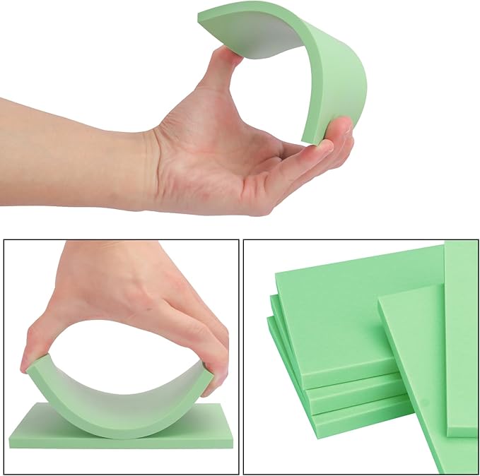 KUKLIPJIM 25 Pcs 4x6" Rubber Linoleum Stamp Carving Blocks for Printmaking, Artists, Crafts and More (Green)