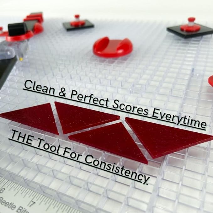 Creator's Ultra Beetle Bits Everything Glass Cutting System - Complete with 6-Pack Waffle Grids and Push Button Flying Beetle Glass Cutter Included - Made in The USA