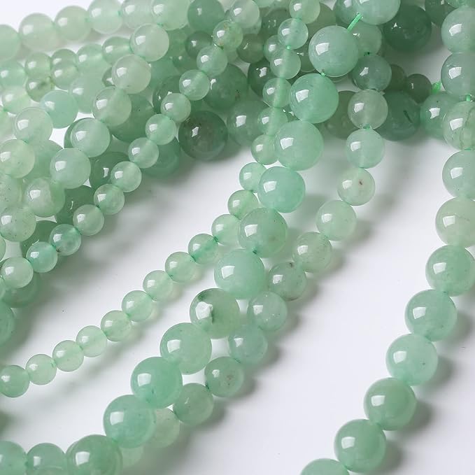 32PCS 12MM Natural Green Aventurine Stone Beads Energy Healing Beads for DIY Jewelry Bracelet Necklace Making for Jewelry Making15Inch…