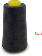 Tortoise 4 Cones of 3000 Yards Each Spool Thread for All Purpose, Quilting, Serger, Overlock Sewing Machines - 100% Polyester - Iron Grey