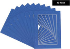 11x14 Mat for 8.5x11 Photo - Precut Bottle Blue Picture Matboard for Frames 11 x 14 Inches - Bevel Cut to Display Art 8.5 x 11 Inches - Acid Free Pack of 10 MATS with Backing Boards & Clear Bags