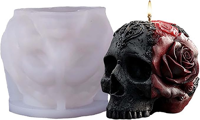 Halloween Skull Hand Ghost Cylinder Molds Silicone Wave Spiral Candle Mold - Silicone Resin Casting Molds for Candle & Resin & Soap Craft Supplies