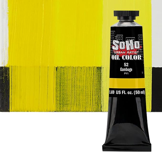 Soho Urban Artist Oil Paint - Gamboge, 50 ml Tube - Best Valued Oil Colors for Painting, Excellent Pigment Load