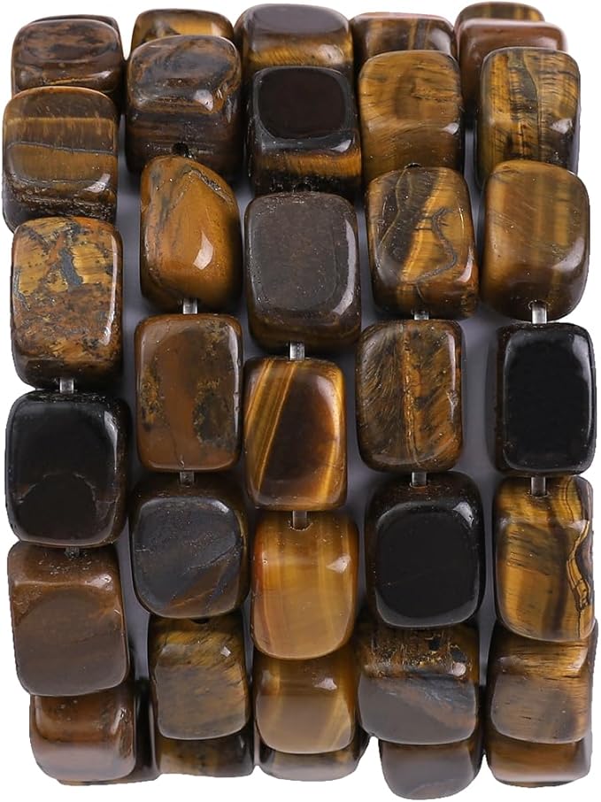 Natural Yellow Tiger Eye Cuboid Stone Loose Semi Gemstone Beads for Jewelry Making 8mmx12mm 38cm/Strand