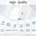 2"x1" Thermal Sticker Labels, White Self-Adhesive Barcode Label Paper for Direct Thermal Printer, Waterproof Multi-Purpose Rectangle Address Shipping Mailing Stickers, 300 Sheets/Roll