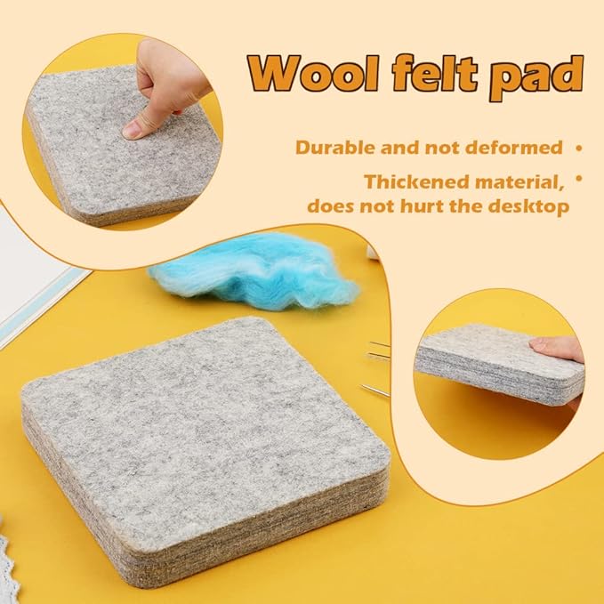 99 Pcs Needles Felting Tools Needles Wool Felting Soft Needle Felting Pad with 3 Sizes Felting Needles for Needle Felting Craft DIY