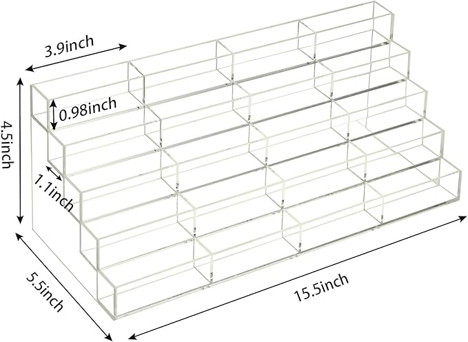 20 Slots Acrylic Business Card Holder for Desk Business Card Stand Clear Plastic Multiple Cards Display Stand Rack for Office Supplies Home School Brochure File Table Recipe