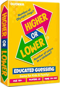 QUOKKA Trivia Board Games for Kids and Adults - Version V2.0 - Family Night Board Game 4xSet Higher or Lower Trivia Cards | Guess Fun Questions | 2 + Players - Challenge Your General Knowledge