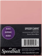 Speedball 4107 Speedy-Carve Block – Soft, Easy Carve Surface – 3 x 4 Inches, Pink