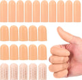 25 Pcs Gel Finger Cots 3 Style Silicone Finger Protectors Rubber Fingertips Protection Caps Cots Fingertip Bandages Band for Relief Cracked Fingers and Other Fingers Pain (Nude)