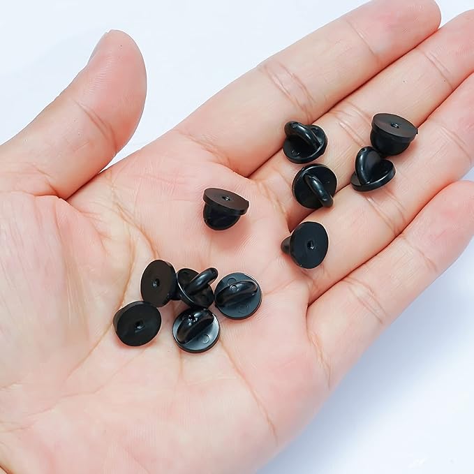 400pcs PVC Rubber Pin Backs Heliltd Butterfly Clutch Pins Backing Keepers Replacement for Uniform Badges Backing Holder Clasp Lapel Pin Enamel Pins