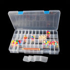 24 Grids Clear Plastic Organizer Box with Adjustable Dividers, Large Bead Storage Box, Craft Storage Container for Art DIY, Crafts Jewelry, Rock Collection, Fishing Tackles, 1 Pack