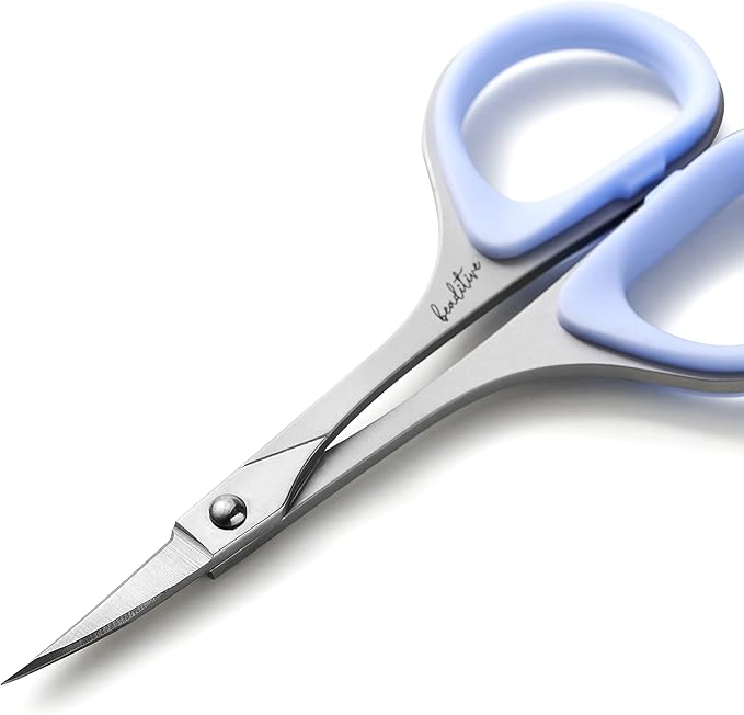 Beaditive Sewing and Embroidery Scissors Set (2 pcs) Curved and Straight, Sharp, Stainless-Steel Design | Precision Tips, Ergonomic Rubber Handle Grip | Small, Compact DIY Use (Extra Sharp)
