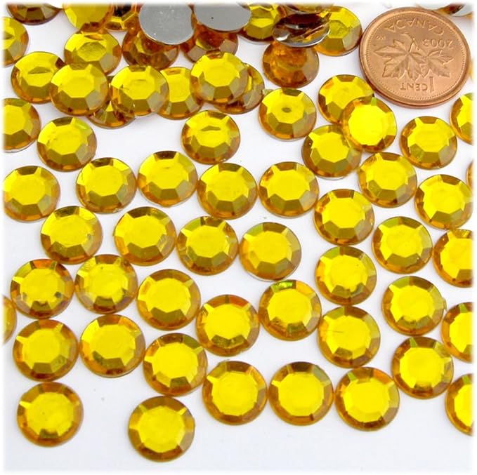 The Crafts Outlet 144pc Rhinestones Round 10mm - Flatback Champagne