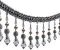 3yards Beading Fringe Trimming Long Beads Tassel Curtain Trim Ribbon Trim for Cover Edge Decorative (Gray)