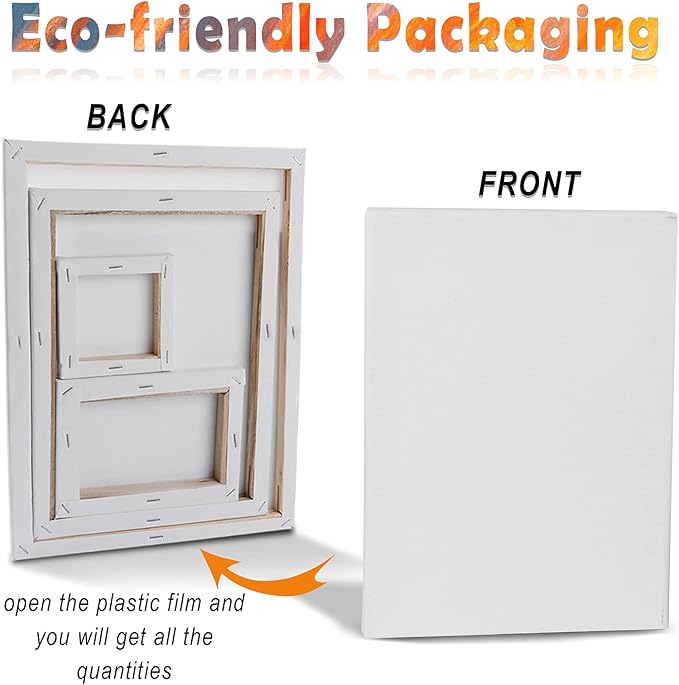 30 Pack Canvases for Painting with 4x4“, 5x7”, 8x10“, 9x12”, 11x14“, 12x16”, Painting Canvas for Oil & Acrylic Paint