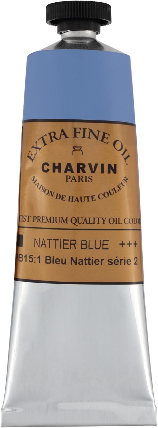 Charvin Extra Fine Oil Paint, Nattier Blue 60 mL - Triple-Milled, Rich Texture, Poppy Oil-Based, Light-Fast, Handmade, Archival Quality