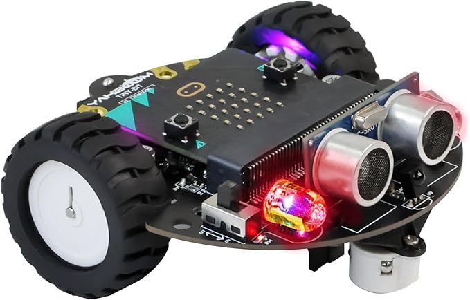 Yahboom Micro:bit DIY Coding Science Building Kit Smart Toys Car Robotic Kit Learning Educational STEM Projects for Kids Ages 8-12（Without Microbit）