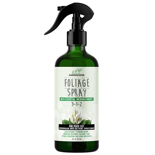 Peace Lily Foliar Spray - 3-1-2 Plant Fertilizer - Premium Spray for Indoor Plants with Essential Nutrients - Peace Lily Plant Food & Fertilizer - Ready-to-Use (16 OZ)