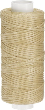 uxcell Leather Sewing Waxed Thread, 55 Yards / 50m 0.8mm 150D Flat Polyester All-Purpose Threads for Leather Crafts, Bookbinding, Beige