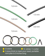 MoHern Bonsai Wire and Bonsai Tool Kit, Total 164 Feet Bonsai Tree Wire for Bonzai Trees Indoor, Size of 1-mm, 1.5-mm, 2-mm Aluminum Wire