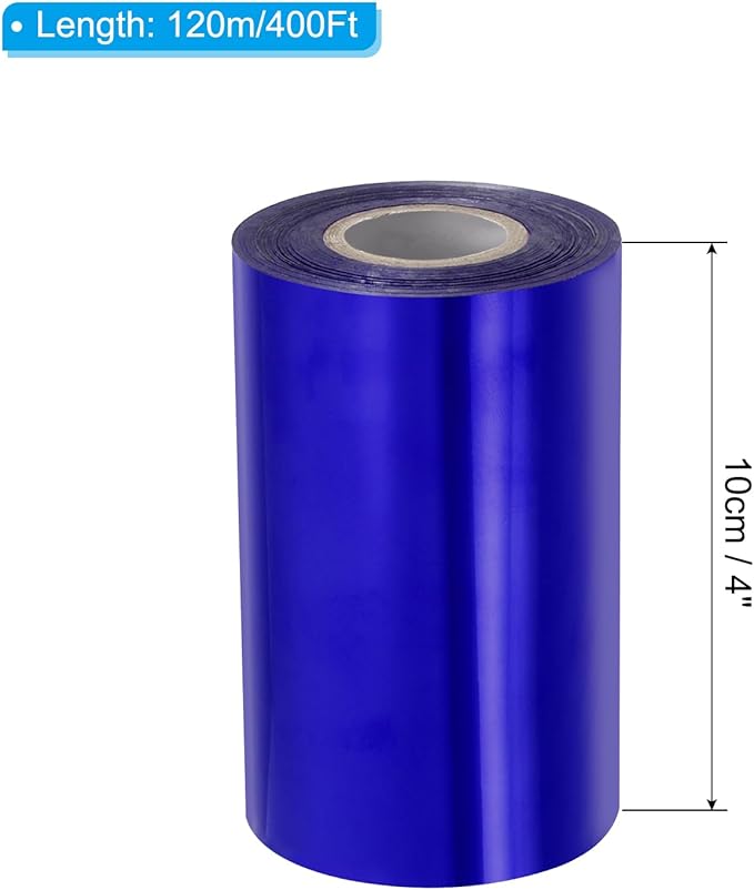 PATIKIL 4"x400Ft Hot Stamping Foil Paper, Heat Transfer Hot Stamping Paper Foil Roll for Leather DIY Logo Decor Craft Gift Package Scrapbook Card, Dark Blue