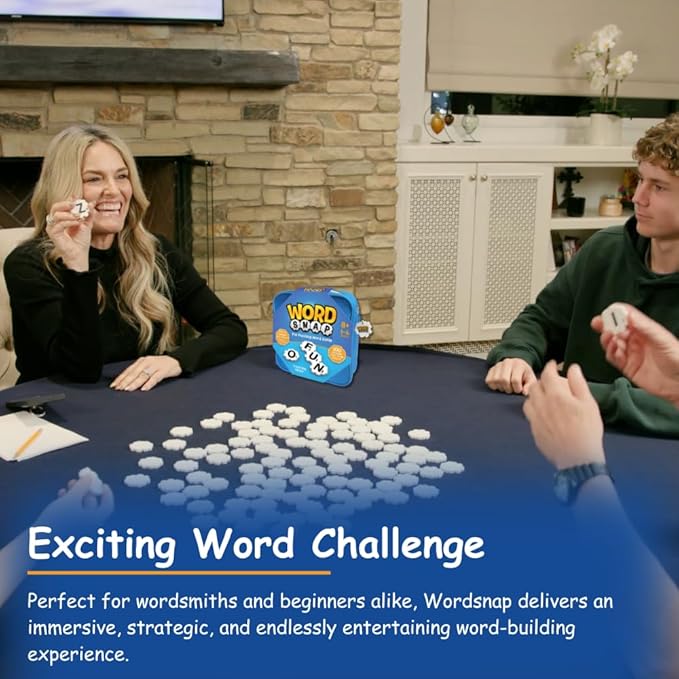Word Strategy Game with Travel Bag, Word Puzzle for Adults, Family, and Kids, Fun Game for Ages 8+, 1-4 Players