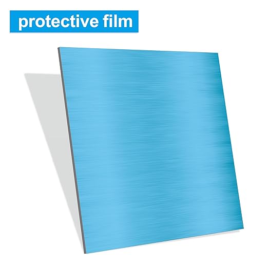 4PCS 12"x12"x1/52 Stainless Steel Metal Plates for Magnetic Mount Board Wall,Tickness 05.mm 430 Stainless Steel Shim Stock Plates for Crafting, Kitchen, Office