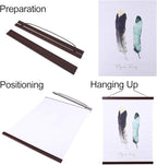 Ywlake Magnetic Poster Hanger, 13x19 13x17 13x19 Poster Frame Wood Wooden Magnet Print Posters Dowel Scroll Hanger Hangers Hanging Kit for Walls Map Canvas Artwork (Walnut, 13")