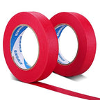 Painters Tape, 1" x 60 yd (120 Yards Total), 2 Rolls - Red Painting & Masking Tape - Multi Surface Use - 14 Day Clean Release Trim Edge Finishing Tape