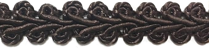 BEL AVENIR Braid Trim 1/2 inch 13.6 Yards French Gimp Basic Sewing Polyester DIY Crafts Costume Home Decorative (Dark Coffee)