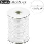 MECCANIXITY Waxed Cord 1mm Waxed Polyester Cord 175 Yard Wax String for Bracelet Making,Necklaces, Beading,Jewelry Making and DIY Crafts(White)