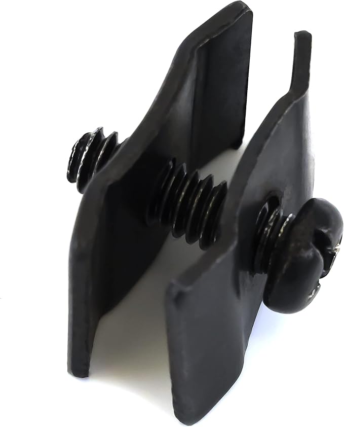 Gridwall Joining Clip Connectors for Grid Panels, Powder-Coated or Chrome Plated Steel (Quantity 10) (10, Black)