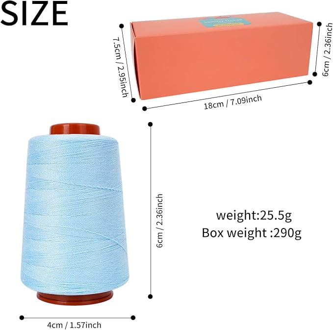 Sewing Thread Kit, All Purpose Sewing Thread 40wt, 10 Spools Assorted Colors Each 800 Yards of Polyester Threads for Sewing Machine, Hand Stitching, Quilting, Serger (Light Color Series)