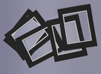 Golden State Art, 11x14 Double Mats for 8x10 - for Photos, Pictures, Frames - Acid-Free, 5 Pack, Black Over Silver