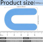 Yookeer 300 Pieces Tile Leveling System Tile Spacers 1/16 Inch, Horseshoe Shim U Shape Plastic Vitrolite Leveling Clips for Various Types, Blue