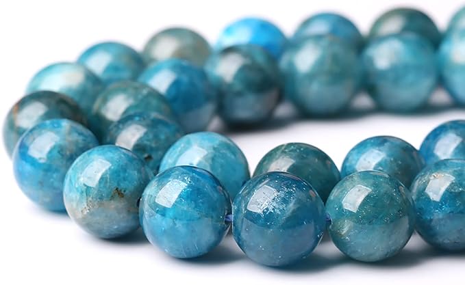60PCS 6mm AAA Natural Blue Apatite Stone Beads Gemstone Round Loose Spacer Beads for Jewelry Making DIY Bracelet Necklace 15"