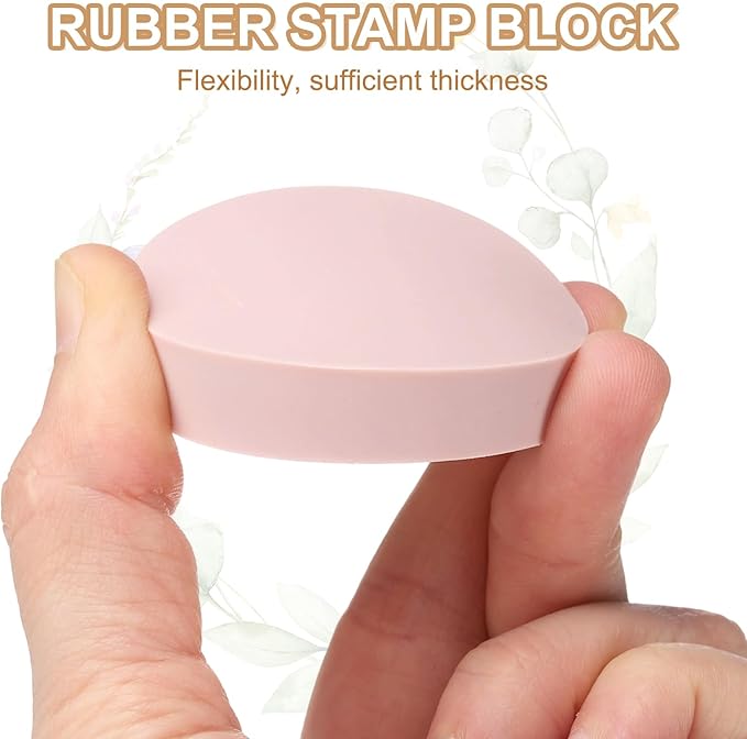 PATIKIL 24Pcs 2" Rubber Carving Blocks, Soft Linoleum Art Carving Block Round Crafts Stamp Making for Printmaking Stamps Carving Supplies, Pink