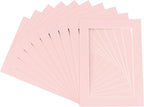 Pack of 25 Acid Free 8x10 Mats Bevel Cut for 5x8 Photos - Pink Precut Matboards With Backing Boards and Clear Photo Mat Bags For Pictures, Photos, Framing - 4-ply Thickness