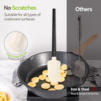 Silicone Spatula Set, Food Grade Rubber Spatula-4 Piece Nonstick Rubber Spatulas, Spoonula, Jar Scraper for Cooking, Baking, Mixing, Frosting - Heat Resistant Up to 600°F (Spatulas-Black)